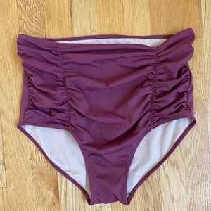 Kortni Jeane Wine Maternity Swim Bottoms